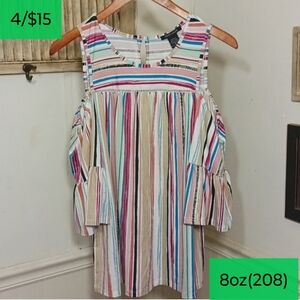 Robert Louis cold shoulder striped blouse